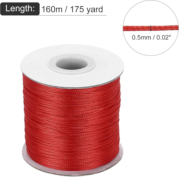 MECCANIXITY Waxed Cord 0.5mm Waxed Polyester Cord 175 Yard Wax String - Image 2