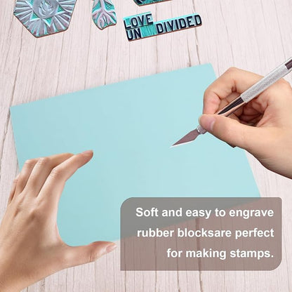 4 Pcs 8.5"x11" Rubber Carving Blocks, A4 Linoleum Blocks, Stamp Carving Blocks - Image 4