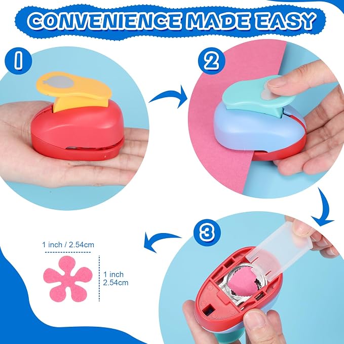 Harloon 10 Pcs Craft Hole Punch Shapes 1 Inch Paper Punch Hole Mix Shapes - Image 2