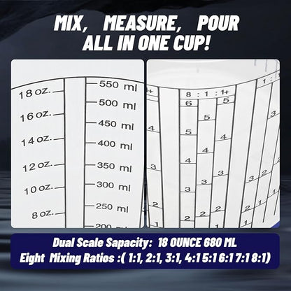 15 PACK Paint Mixing Cups by KEHE REFINISH, 18 oz, Disposable or Reusable - Image 5