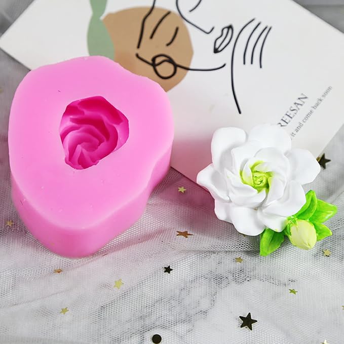Gardenia Flower Silicone Soap Mold Candle Mold Fondant Chocolate Candy Cake - Image 4