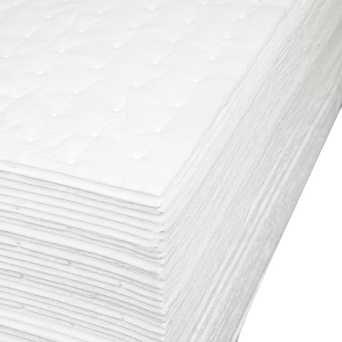 PONO 50 Pcs Oil Absorbent Pads, 15x20 IN White Heavy Weight Oil-Only Absorbent - Image 2