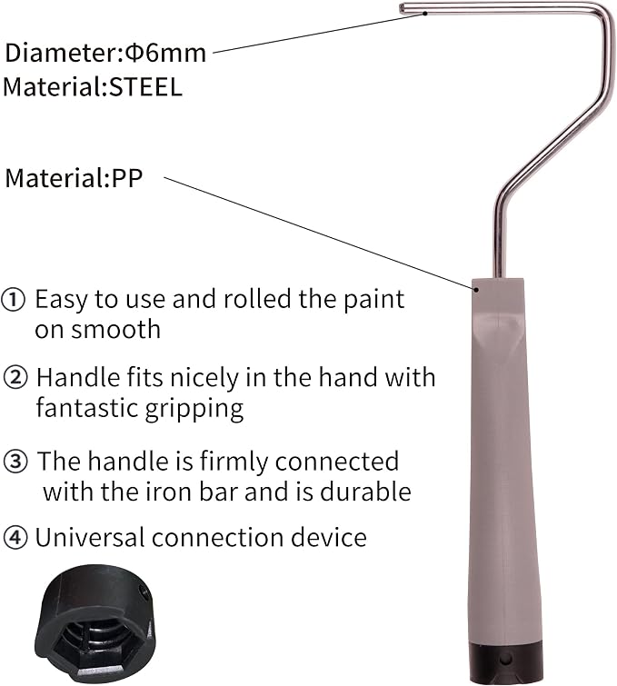 Voomey Small Paint Roller, Mini Paint Roller Kit 4 Inch, Microfiber Paint - Image 2