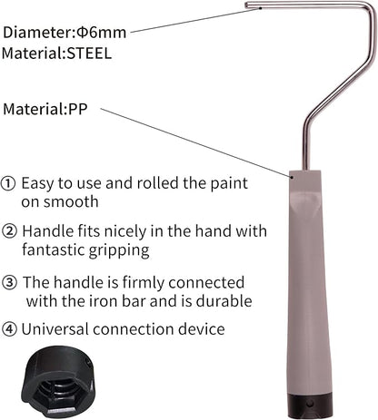 Voomey Small Paint Roller, Mini Paint Roller Kit 4 Inch, Microfiber Paint - Image 2