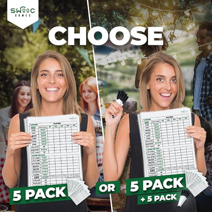 SWOOC Games® - 5 Big Premium Laminated Yardzee & Farkle Score Cards - Large - Image 2