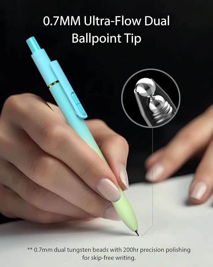 8pc Gel Pens, 0.7mm Black Ink, Medium Tip - Image 4