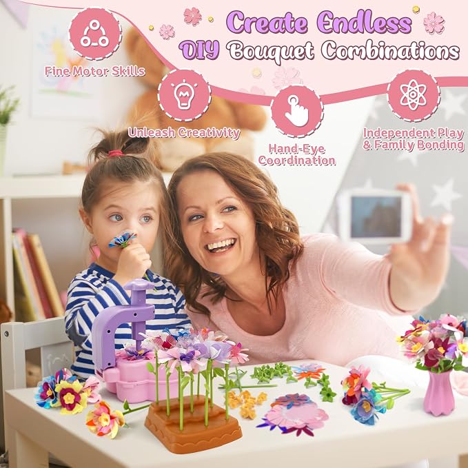 Fabric Flower Bouquets Toys – Mess-Free Flower Crafts - Image 2