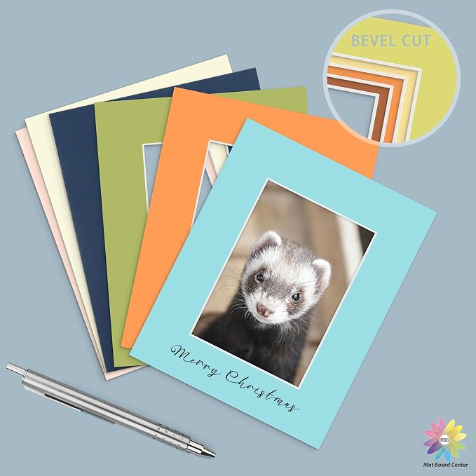 Mat Board Center, 8x10 Mixed Colors White Core Picture Mats Mattes Matting - Image 4