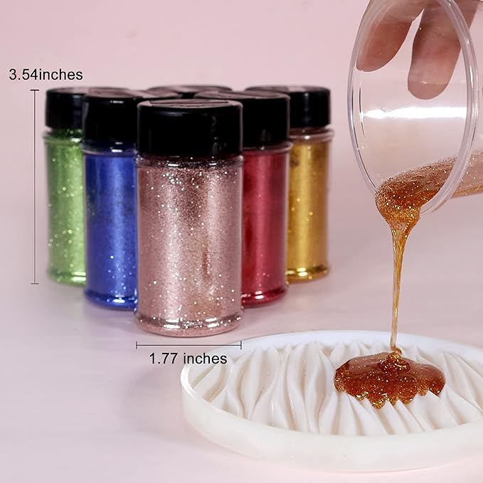 Renfio Ultra Fine Glitter Powder Metallic Resin Glitter 2.11 Oz PET Flakes - Image 4