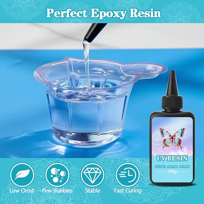 EKACO UV Resin, 400g UV Epoxy Resin Type Fast Curing Premixed Low Odor Super - Image 4
