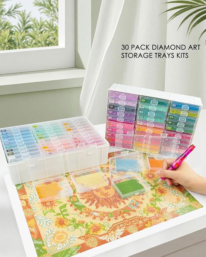 YBUTVY Diamond Art Trays with Lids, Diamond Painting Accessories - Image 2