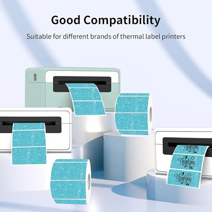 2"x1" Holographic Thermal Labels Stickers, Glitter Direct Thermal Printer Labels - Image 4