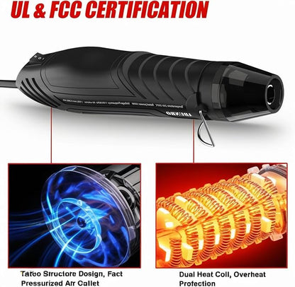 Mini Heat Gun, 300W Dual Temperature Hot Air Gun - Image 4