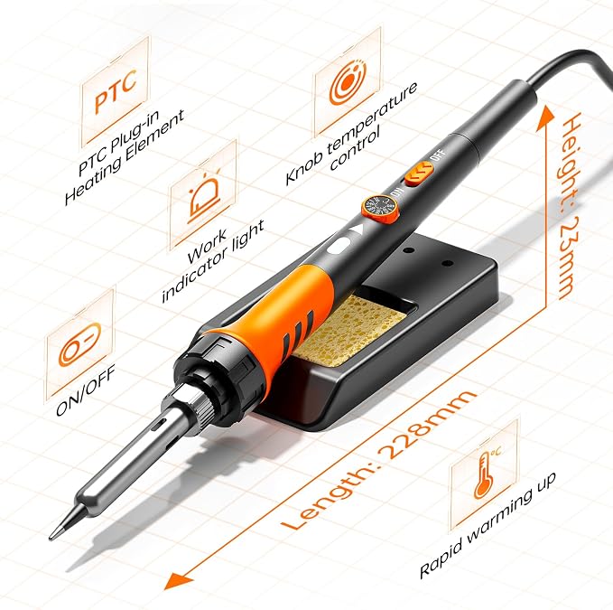 Soldering Iron Premium Kit, 60W Soldering Gun - Image 5