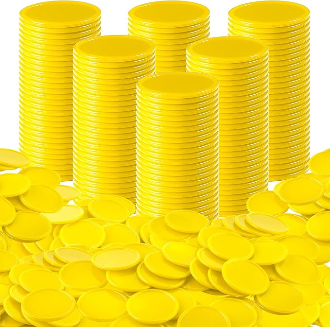 Coopay 600 Pieces Plastic Poker Chips Learning Counters Disks Bingo Chip by Coopay