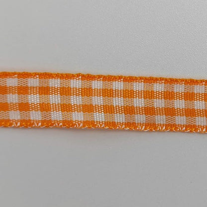 Orange Gingham Plaid Checked Ribbon 25 Yard Each Roll 100% Polyester - Image 9