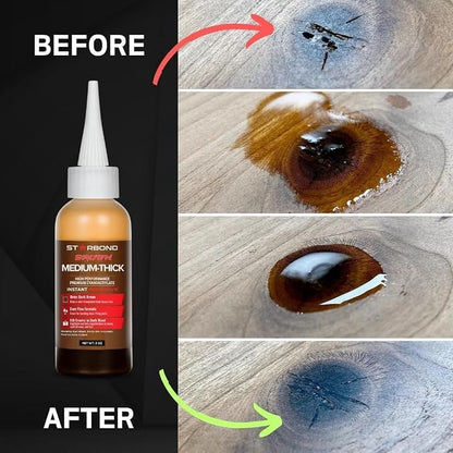 STARBOND 2 oz. Dark Brown Medium-Thick CA Glue Knot Filler 500 CPS Viscosity - Image 4