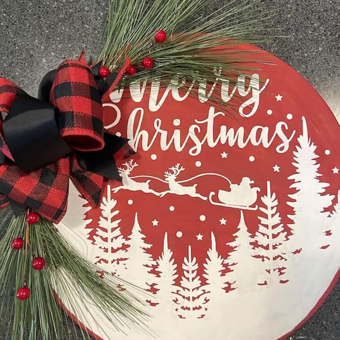 Christmas Stencils for Painting on Wood 12” Merry Christmas Stencil Holiday - Image 8