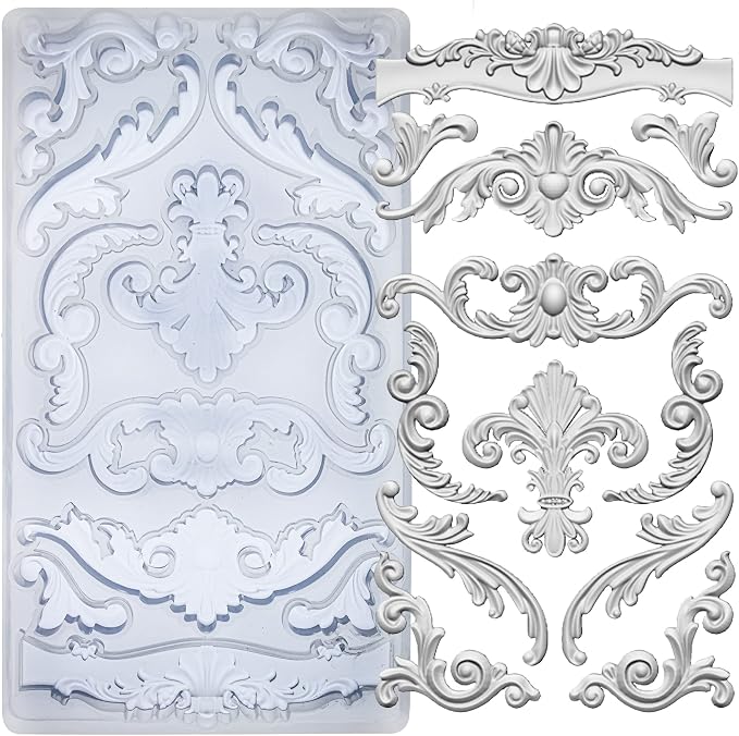 Scrollworks Mold for Polyclay Air Dry Clay Plaster by FUNSHOWCASE