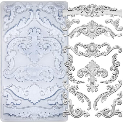 Scrollworks Mold for Polyclay Air Dry Clay Plaster by FUNSHOWCASE