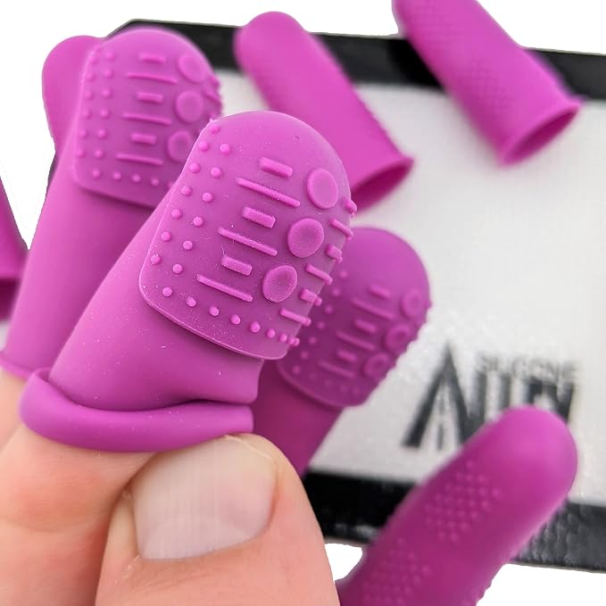 FLEX Thimbles | 9-Pack | 3X-Thick THIK-TIP Medium + Standard Purple Finger - Image 7