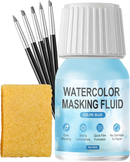 WANJAO Masking Fluid for Watercolor Painting, Liquid Masking Tape by Unknown