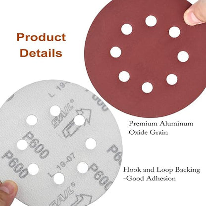 5-Inch 8-Hole Hook and Loop Sanding Discs, 600/800/1000/1200/1500/2000 Fine - Image 6