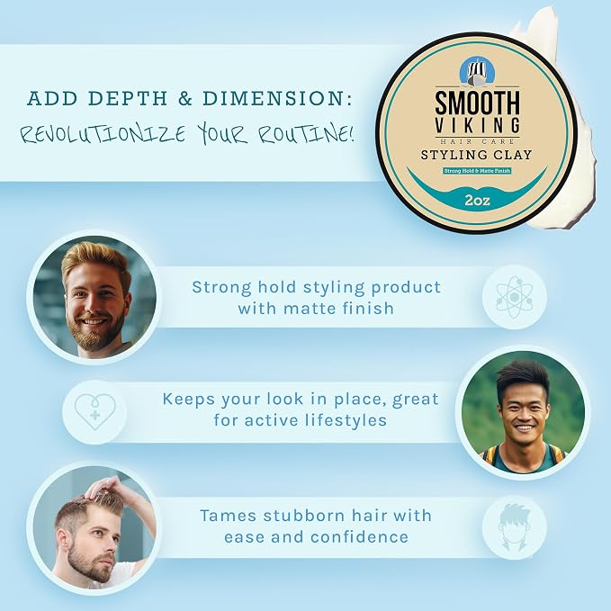 Smooth Viking Hair Clay for Men - Image 3