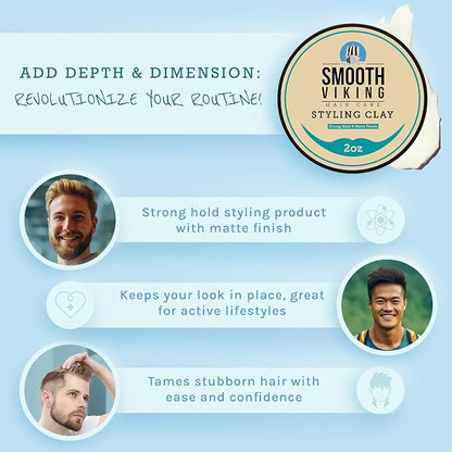 Smooth Viking Hair Clay for Men - Image 3