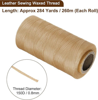 uxcell 150D 0.8mm Flat Waxed Thread 284 Yards Polyester Leather Sewing Waxed - Image 3