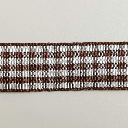 Micomon Brown and White Gingham Ribbon Buffillo Gingham Ribbon 25 Yards Each - Image 9