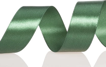 1 Inch Dark Green Solid Satin Ribbon, 50 Yards Craft Fabric Ribbon - Image 3