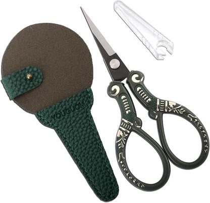 Vintage Craft Scissors with Case, Sharp Sewing Scissor by YOUGUOM
