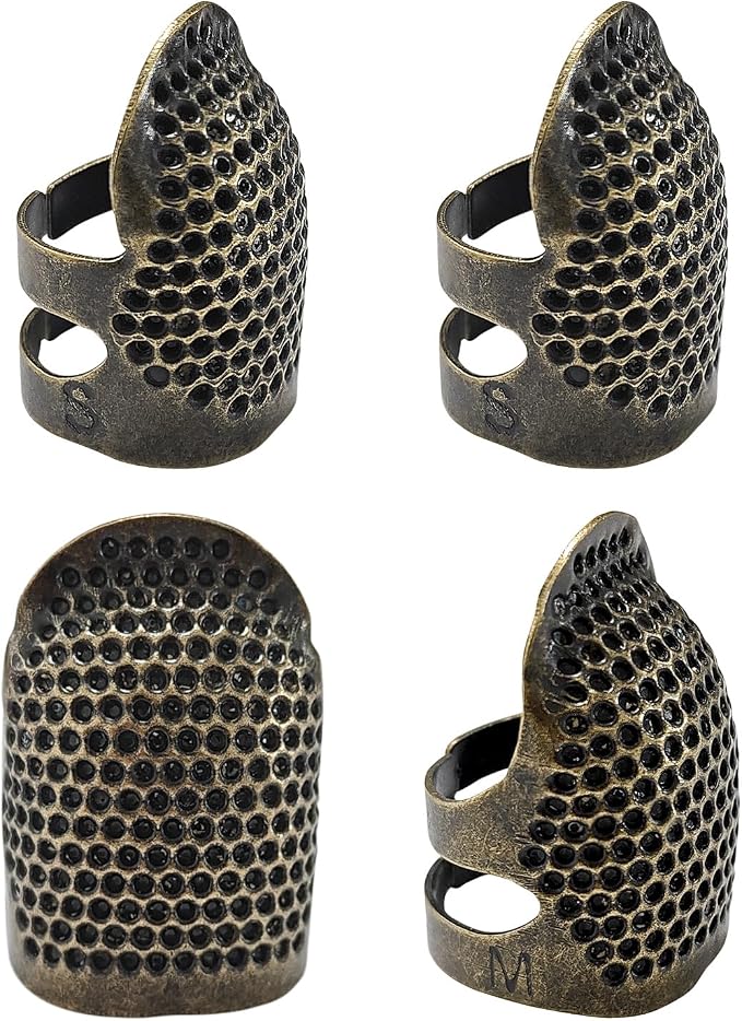 FR 4 Pack Sewing Thimble Finger Protector, Adjustable Finger Metal Shield by Unknown