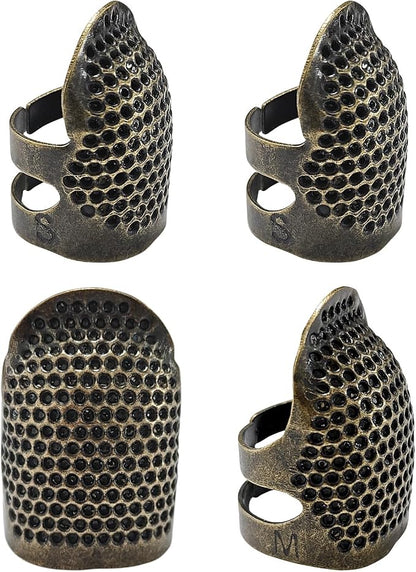 FR 4 Pack Sewing Thimble Finger Protector, Adjustable Finger Metal Shield by Unknown