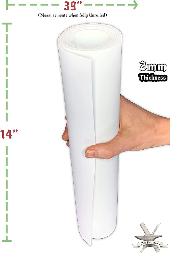 Shape Retention EVA Cosplay Foam 2mm 14x39 inch White or Black High Density EVA - Image 4