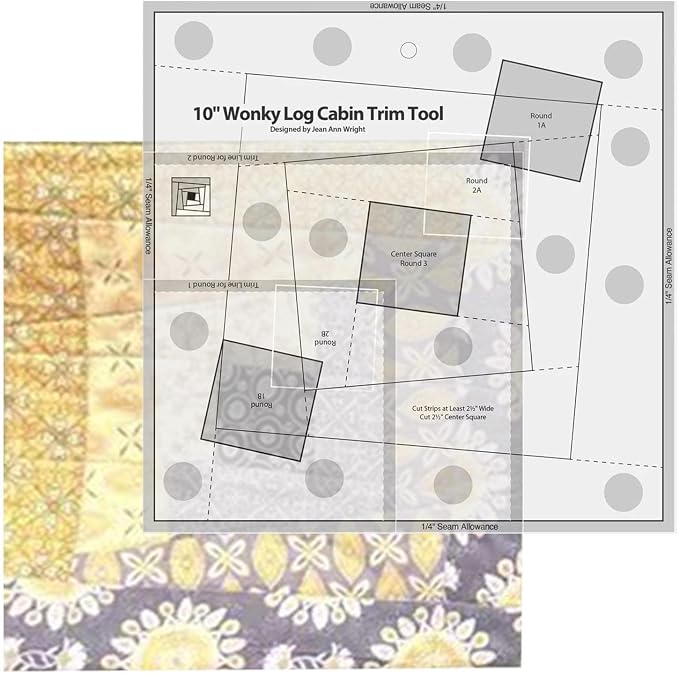 Quilting Ruler, Motion Sewing Templates, Quilt Templates Acrylic Log Cabin Trim - Image 8
