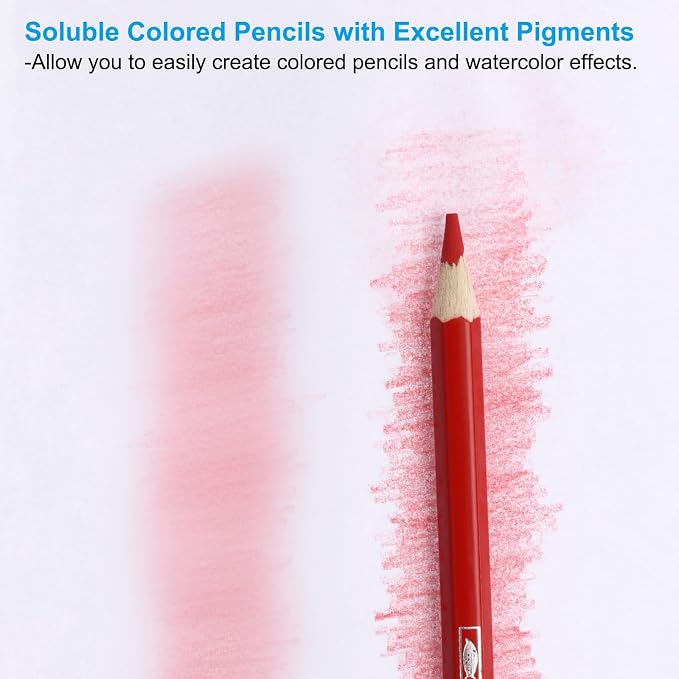 PATIKIL Watercolor Pencil, Sketch Drawing, Pale Pink - Image 3