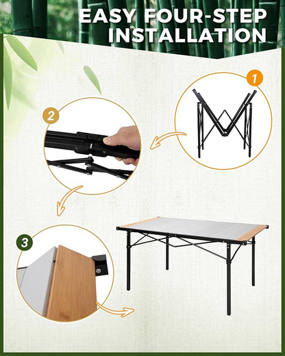KingCamp Aluminum Folding Lightweight Roll Portable Stable Table - Image 8