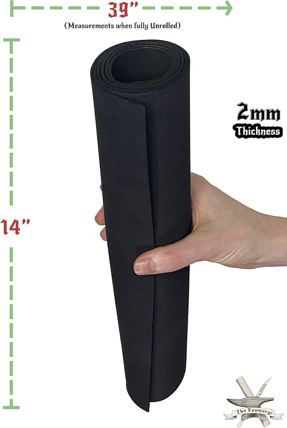Shape Retention EVA Cosplay Foam 2mm 14x39 inch Black or White High Density EVA - Image 4