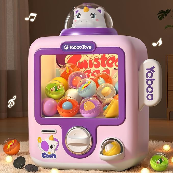 34 Pcs Claw Machine for Kids 3-12, Unicorns Gachapon Machine Toys for Girls 3 4 by Unknown