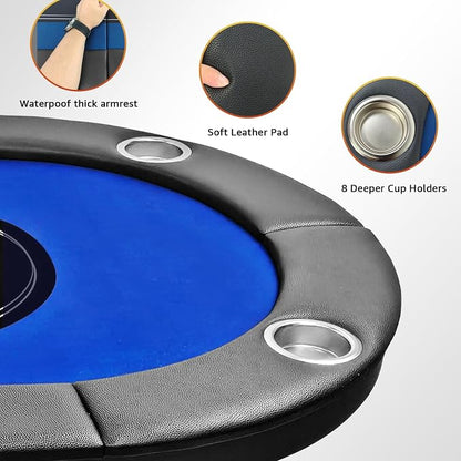 Folding Poker Table, 8 Player Portable Design - Image 4