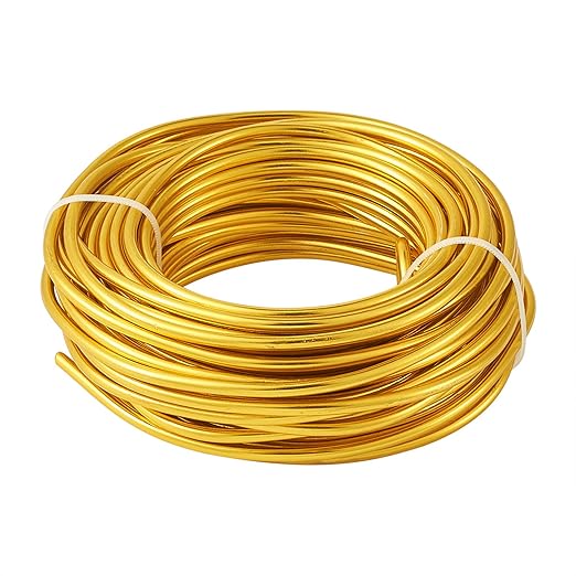 Fashewelry 52 Feet 4mm Gold Aluminum Wire Bendable Metal Craft Wire by FASHEWELRY