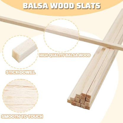 60Pcs Wood Square Dowel Rods 1/8 x 1/8 x 12 inch, Balsa Wood Squares - Image 3