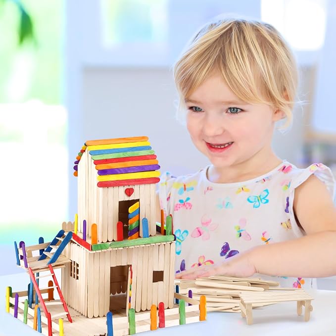 WISYOK 2400 Pcs Wooden Popsicle Sticks - Image 6