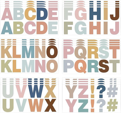 232 Pcs 24 Sheets Boho Bulletin Board Letters, 2.4 Inch Letter Stickers Self by Sereliy