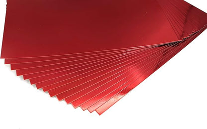 TGXRZX Metallic Red Cardstock Paper, Size 8 "x 11", Mirror Finish Gold Foil by TGXRZX