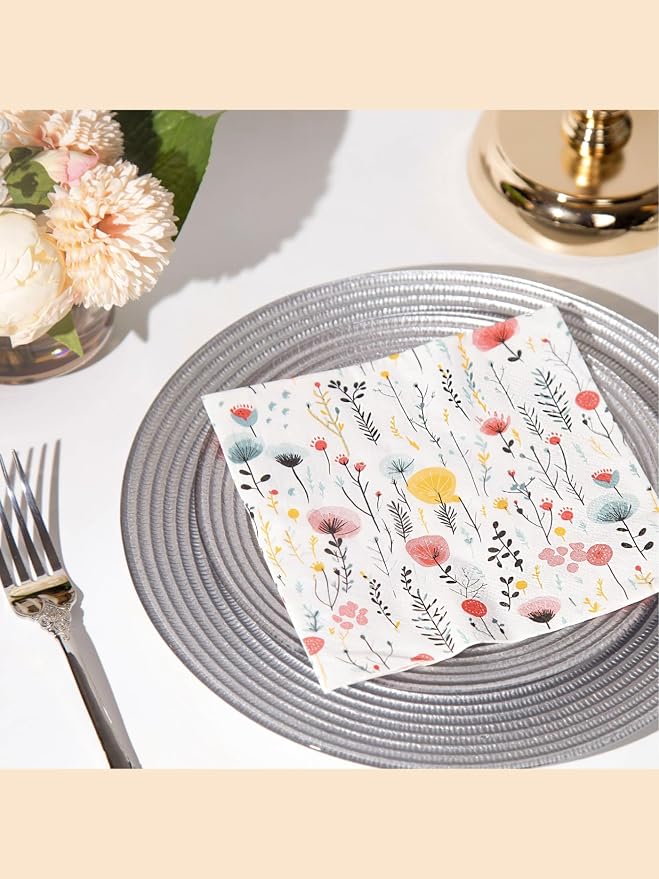 20 pcs Premium Designer Paper Napkins, 3-Ply 6.5x6.5-inches Disposable - Image 5