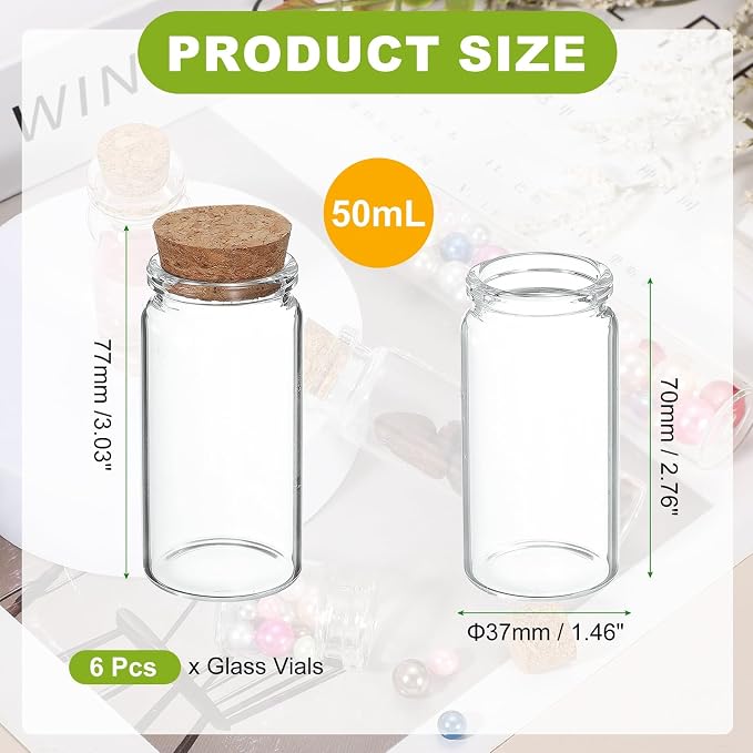 uxcell 6Pcs Mini Glass Bottles - Image 2