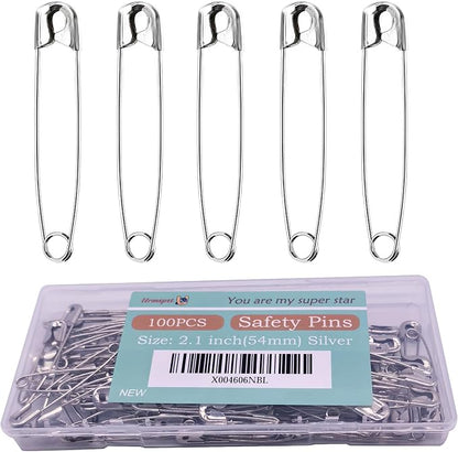 100PCS Small Safety Pins, 2.1 inch, Rust-Resistant Nickel Plated Steel by Urmspst